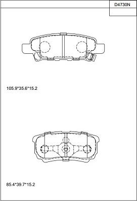 Asimco KD4730N - Bremžu uzliku kompl., Disku bremzes autodraugiem.lv