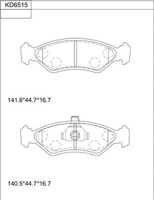 Asimco KD6515 - Bremžu uzliku kompl., Disku bremzes autodraugiem.lv