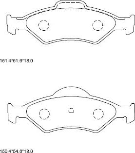 Asimco KD6516 - Bremžu uzliku kompl., Disku bremzes autodraugiem.lv