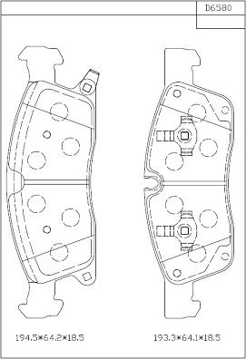 Asimco KD6580 - Bremžu uzliku kompl., Disku bremzes autodraugiem.lv