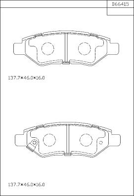 Asimco KD66415 - Bremžu uzliku kompl., Disku bremzes autodraugiem.lv