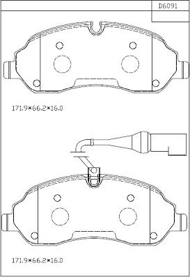 Asimco KD6091 - Bremžu uzliku kompl., Disku bremzes autodraugiem.lv