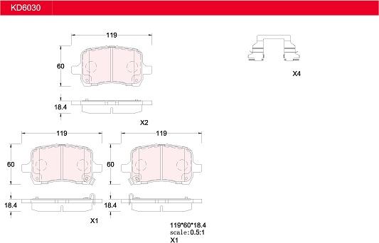 Asimco KD6030 - Bremžu uzliku kompl., Disku bremzes autodraugiem.lv