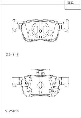 Asimco KD6132 - Bremžu uzliku kompl., Disku bremzes autodraugiem.lv