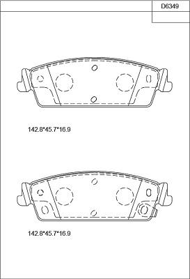 Asimco KD6349 - Bremžu uzliku kompl., Disku bremzes autodraugiem.lv