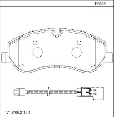 Asimco KD6368 - Bremžu uzliku kompl., Disku bremzes autodraugiem.lv