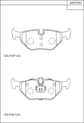 Asimco KD6737W - Bremžu uzliku kompl., Disku bremzes autodraugiem.lv