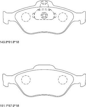 Asimco KD6776 - Bremžu uzliku kompl., Disku bremzes autodraugiem.lv