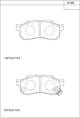 Asimco KD1545 - Bremžu uzliku kompl., Disku bremzes autodraugiem.lv