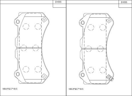 Asimco KD1555 - Bremžu uzliku kompl., Disku bremzes autodraugiem.lv