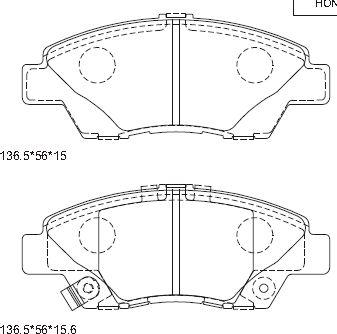 Asimco KD1506 - Bremžu uzliku kompl., Disku bremzes autodraugiem.lv