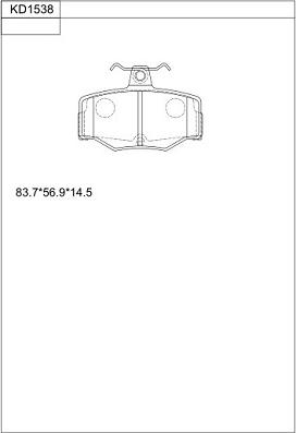 Asimco KD1538 - Bremžu uzliku kompl., Disku bremzes autodraugiem.lv