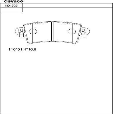 Asimco KD1525 - Bremžu uzliku kompl., Disku bremzes autodraugiem.lv