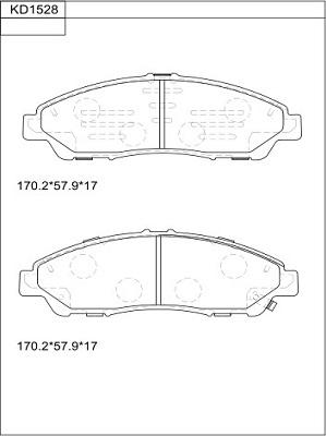 Asimco KD1528 - Bremžu uzliku kompl., Disku bremzes autodraugiem.lv