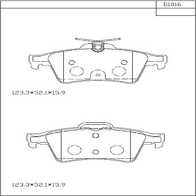 Asimco KD1016 - Bremžu uzliku kompl., Disku bremzes autodraugiem.lv