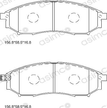 Asimco KD1301 - Bremžu uzliku kompl., Disku bremzes autodraugiem.lv