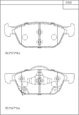 Asimco KD1202 - Bremžu uzliku kompl., Disku bremzes autodraugiem.lv