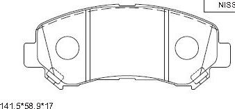 Asimco KD1744 - Bremžu uzliku kompl., Disku bremzes autodraugiem.lv