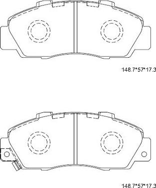 Asimco KD1758 - Bremžu uzliku kompl., Disku bremzes autodraugiem.lv