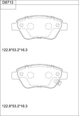 Asimco KD8713 - Bremžu uzliku kompl., Disku bremzes autodraugiem.lv