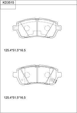 Asimco KD3515 - Bremžu uzliku kompl., Disku bremzes autodraugiem.lv