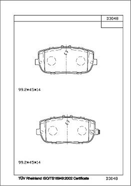 Asimco KD3048 - Bremžu uzliku kompl., Disku bremzes autodraugiem.lv