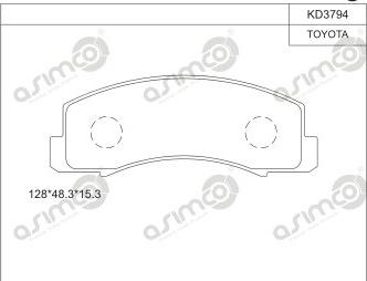 Asimco KD3794 - Bremžu uzliku kompl., Disku bremzes autodraugiem.lv