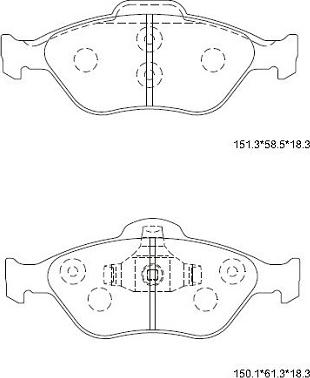 Asimco KD3736 - Bremžu uzliku kompl., Disku bremzes autodraugiem.lv