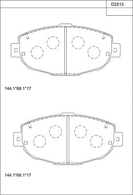 Asimco KD2513 - Bremžu uzliku kompl., Disku bremzes autodraugiem.lv