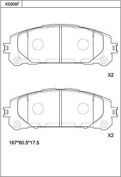 Asimco KD2097 - Bremžu uzliku kompl., Disku bremzes autodraugiem.lv