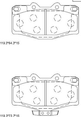 Asimco KD2385 - Bremžu uzliku kompl., Disku bremzes autodraugiem.lv