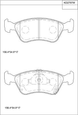 Asimco KD2797W - Bremžu uzliku kompl., Disku bremzes autodraugiem.lv