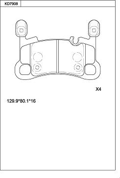 Asimco KD7908 - Bremžu uzliku kompl., Disku bremzes autodraugiem.lv