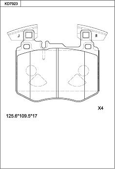 Asimco KD7923 - Bremžu uzliku kompl., Disku bremzes autodraugiem.lv