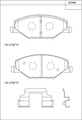 Asimco KD7440 - Bremžu uzliku kompl., Disku bremzes autodraugiem.lv