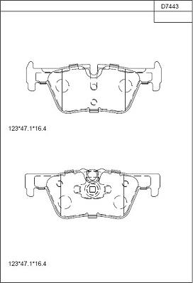 Asimco KD7443 - Bremžu uzliku kompl., Disku bremzes autodraugiem.lv