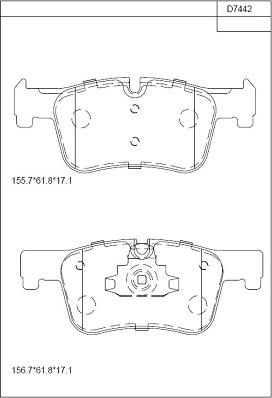 Asimco KD7442 - Bremžu uzliku kompl., Disku bremzes autodraugiem.lv