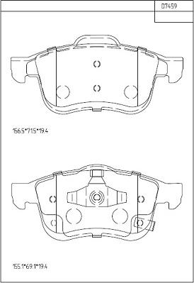 Asimco KD7459 - Bremžu uzliku kompl., Disku bremzes autodraugiem.lv