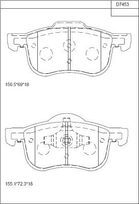 Asimco KD7453 - Bremžu uzliku kompl., Disku bremzes autodraugiem.lv