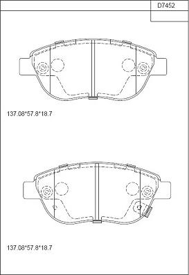 Asimco KD7452 - Bremžu uzliku kompl., Disku bremzes autodraugiem.lv