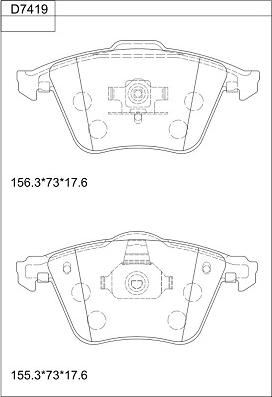 Asimco KD7419 - Bremžu uzliku kompl., Disku bremzes autodraugiem.lv