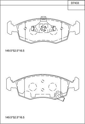 Asimco KD7433 - Bremžu uzliku kompl., Disku bremzes autodraugiem.lv