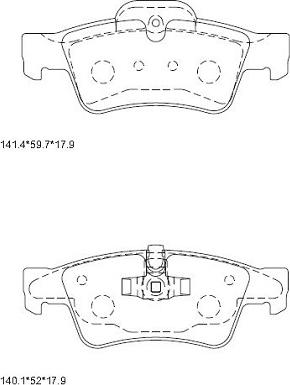 Asimco KD7554 - Bremžu uzliku kompl., Disku bremzes autodraugiem.lv