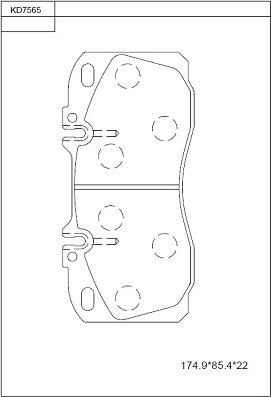 Asimco KD7565 - Bremžu uzliku kompl., Disku bremzes autodraugiem.lv