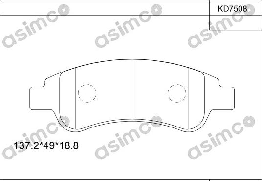 Asimco KD7508 - Bremžu uzliku kompl., Disku bremzes autodraugiem.lv