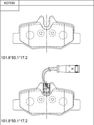 Asimco KD7589 - Bremžu uzliku kompl., Disku bremzes autodraugiem.lv