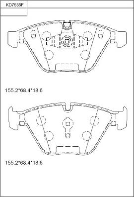 Asimco KD7535F - Bremžu uzliku kompl., Disku bremzes autodraugiem.lv