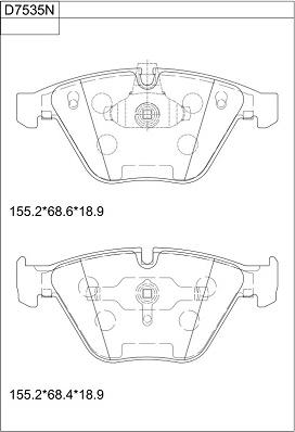 Asimco KD7535N - Bremžu uzliku kompl., Disku bremzes autodraugiem.lv