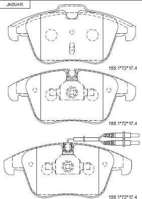 Asimco KD7575 - Bremžu uzliku kompl., Disku bremzes autodraugiem.lv