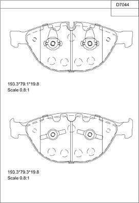 Asimco KD7044 - Bremžu uzliku kompl., Disku bremzes autodraugiem.lv